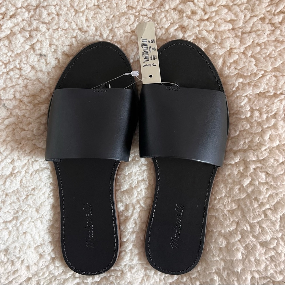 NEW MADEWELL •  Boardwalk Leather Post Slide Sandal SZ 7